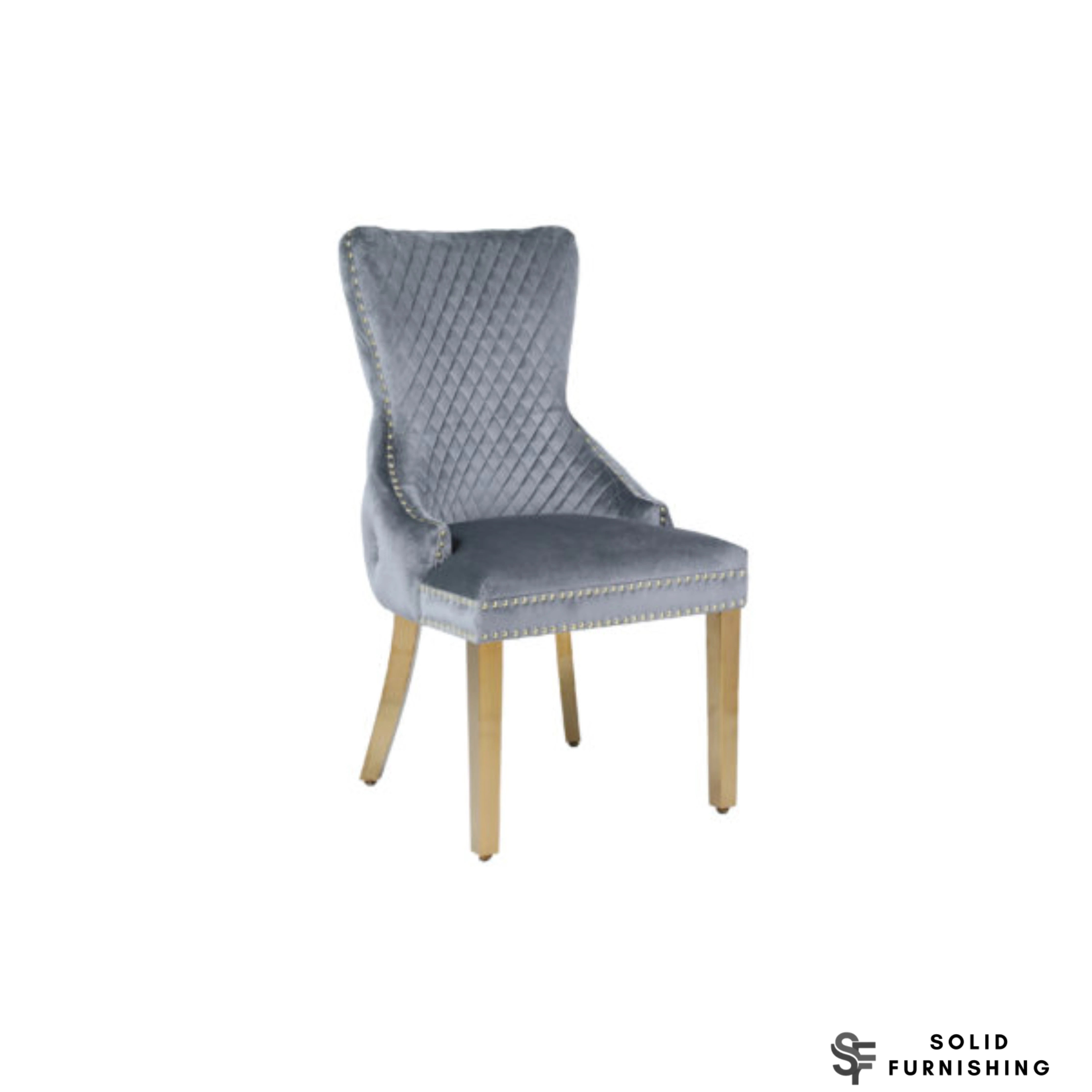Victoria Lion Knocker Velvet Dining Chairs – Gold or Silver Legs (Set of 2)