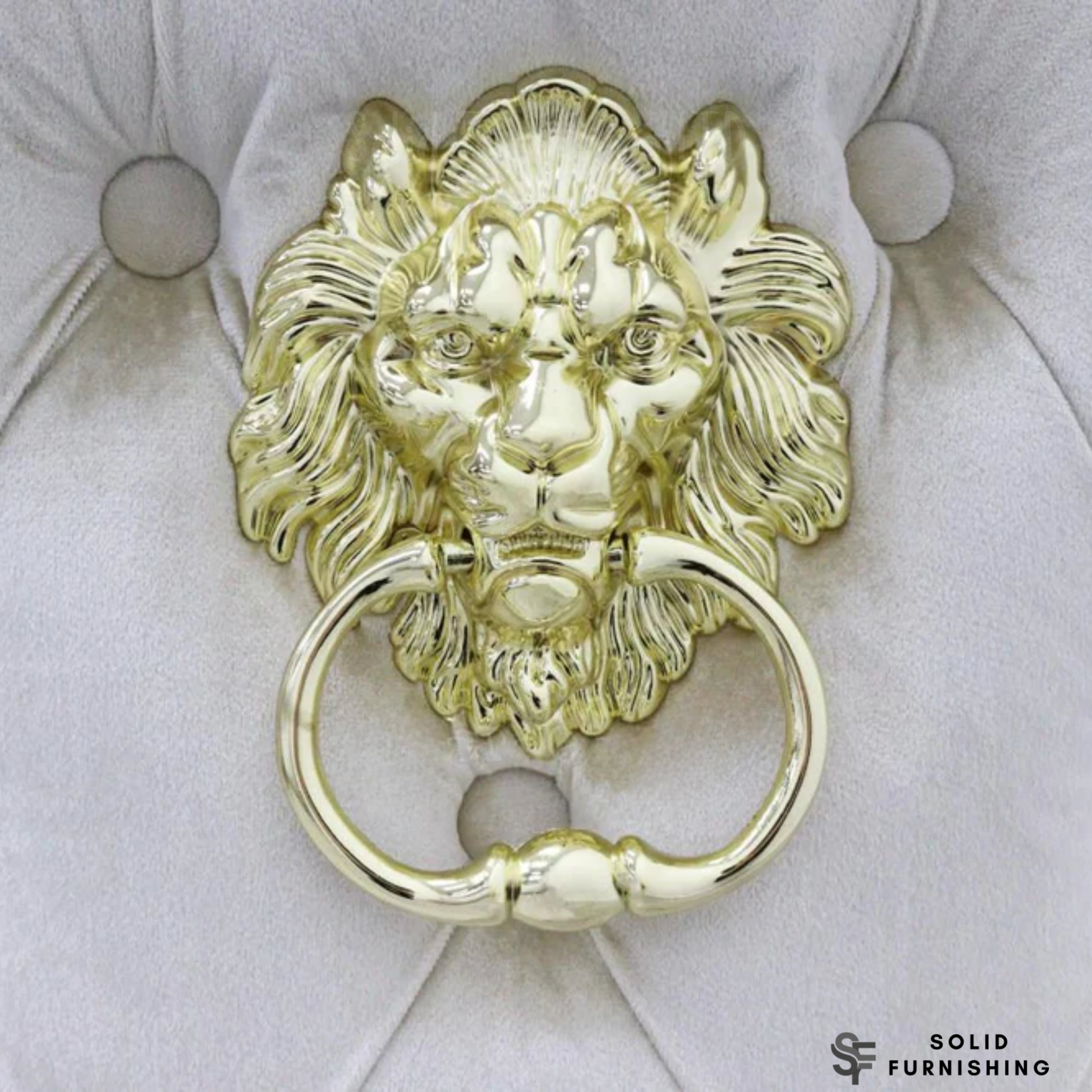 Victoria Lion Knocker Velvet Dining Chairs – Gold or Silver Legs (Set of 2)
