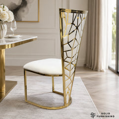 Vienna Luxury High Back Dining Chairs – Gold or Silver Frame (Set of 2)