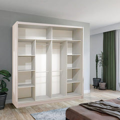 Vision White Sliding Wardrobe with Mirror Door – Modern Bedroom Storage Wardrobe