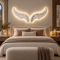 Wide LED Wings Wall Art – 140x55cm Dimmable Light Up Feather Decor