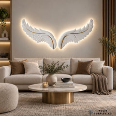 Wide LED Wings Wall Art – 140x55cm Dimmable Light Up Feather Decor