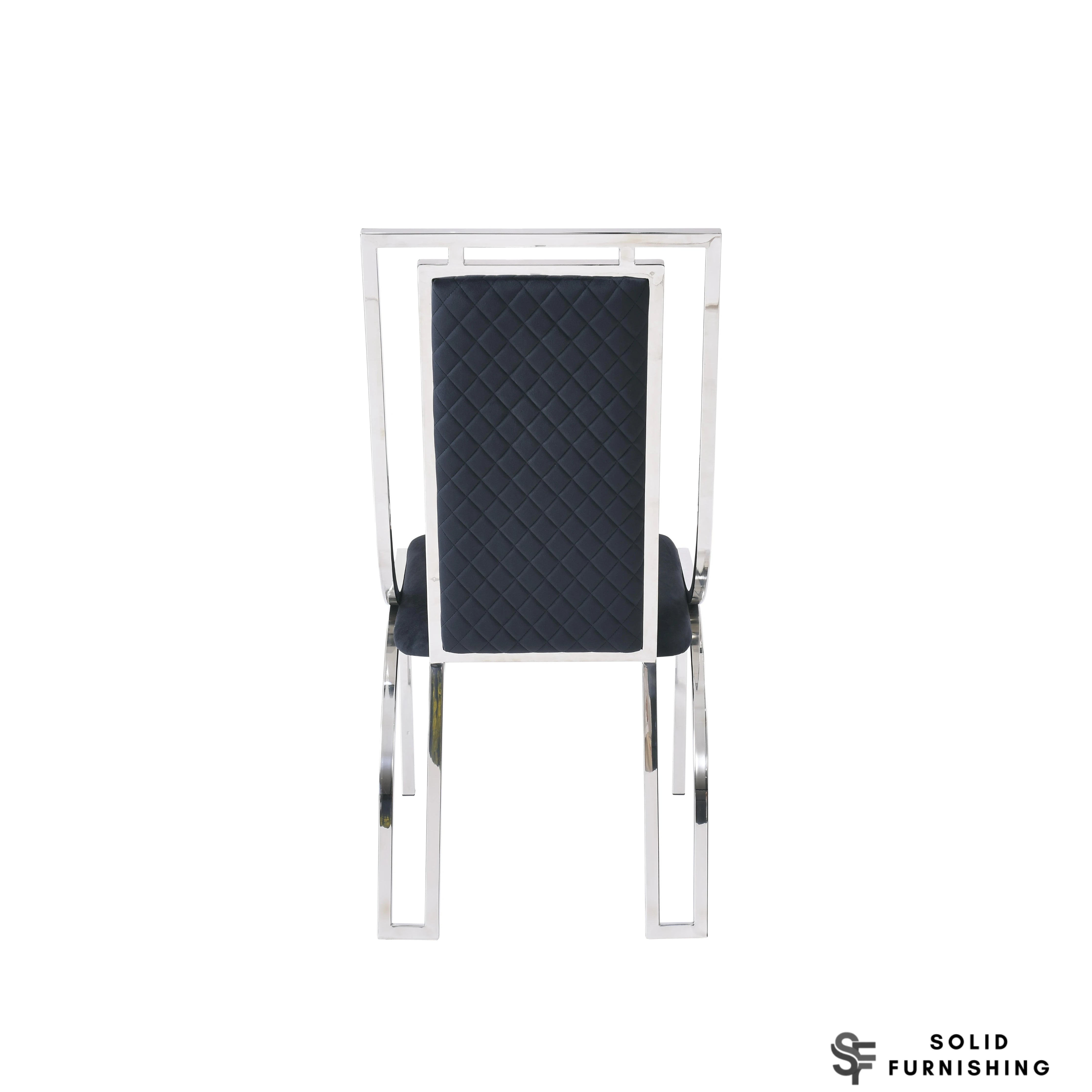 Windsor Silver Frame Quilted Dining Chair – Grey or Black Upholstered Chair