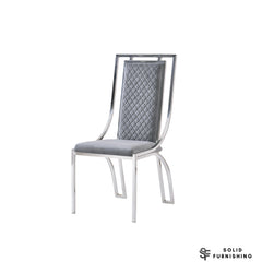 Windsor Silver Frame Quilted Dining Chair – Grey or Black Upholstered Chair