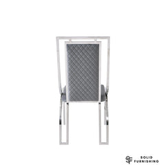Windsor Silver Frame Quilted Dining Chair – Grey or Black Upholstered Chair