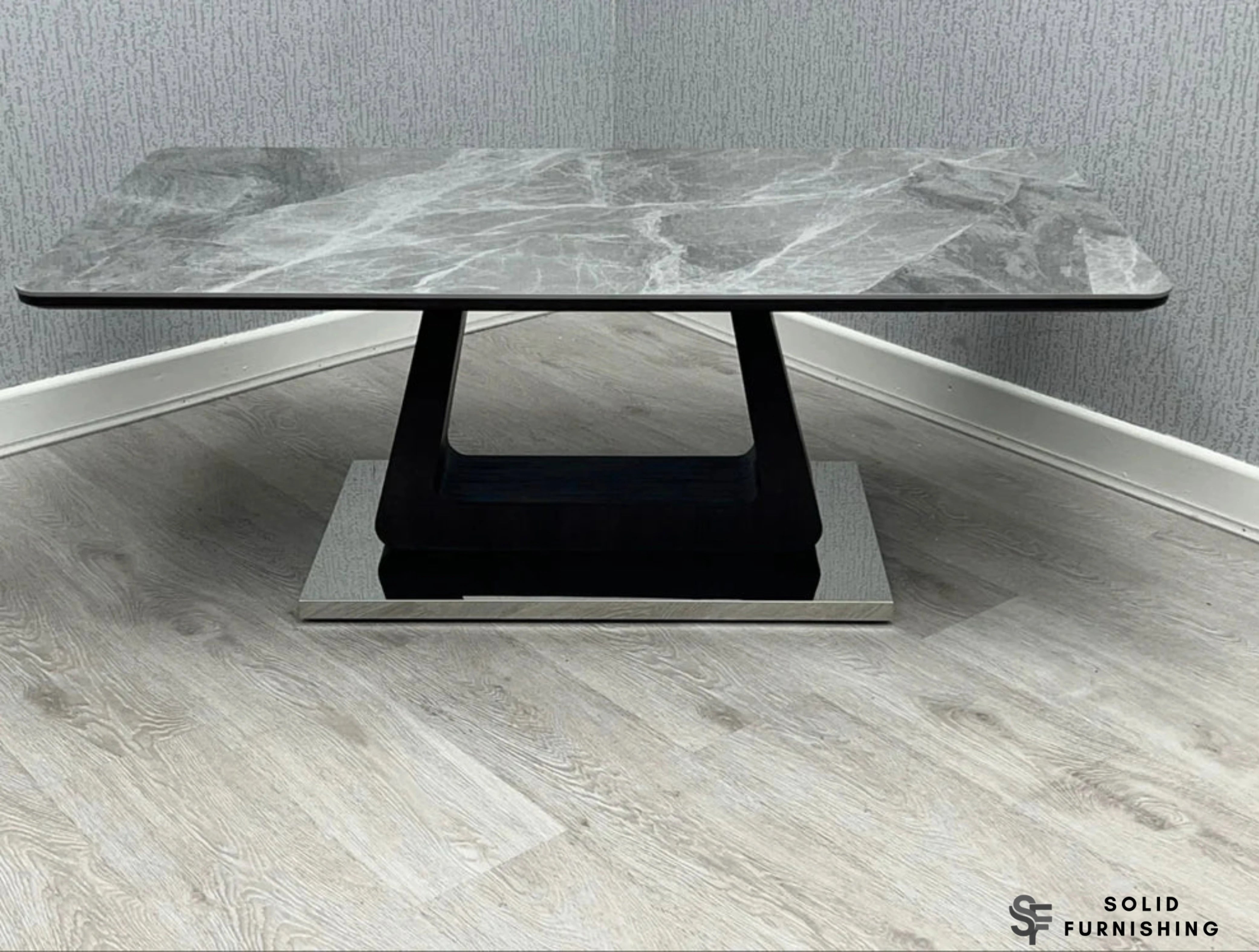 Zermatt Grey Ceramic Coffee Table – Modern Rectangular Centre Table