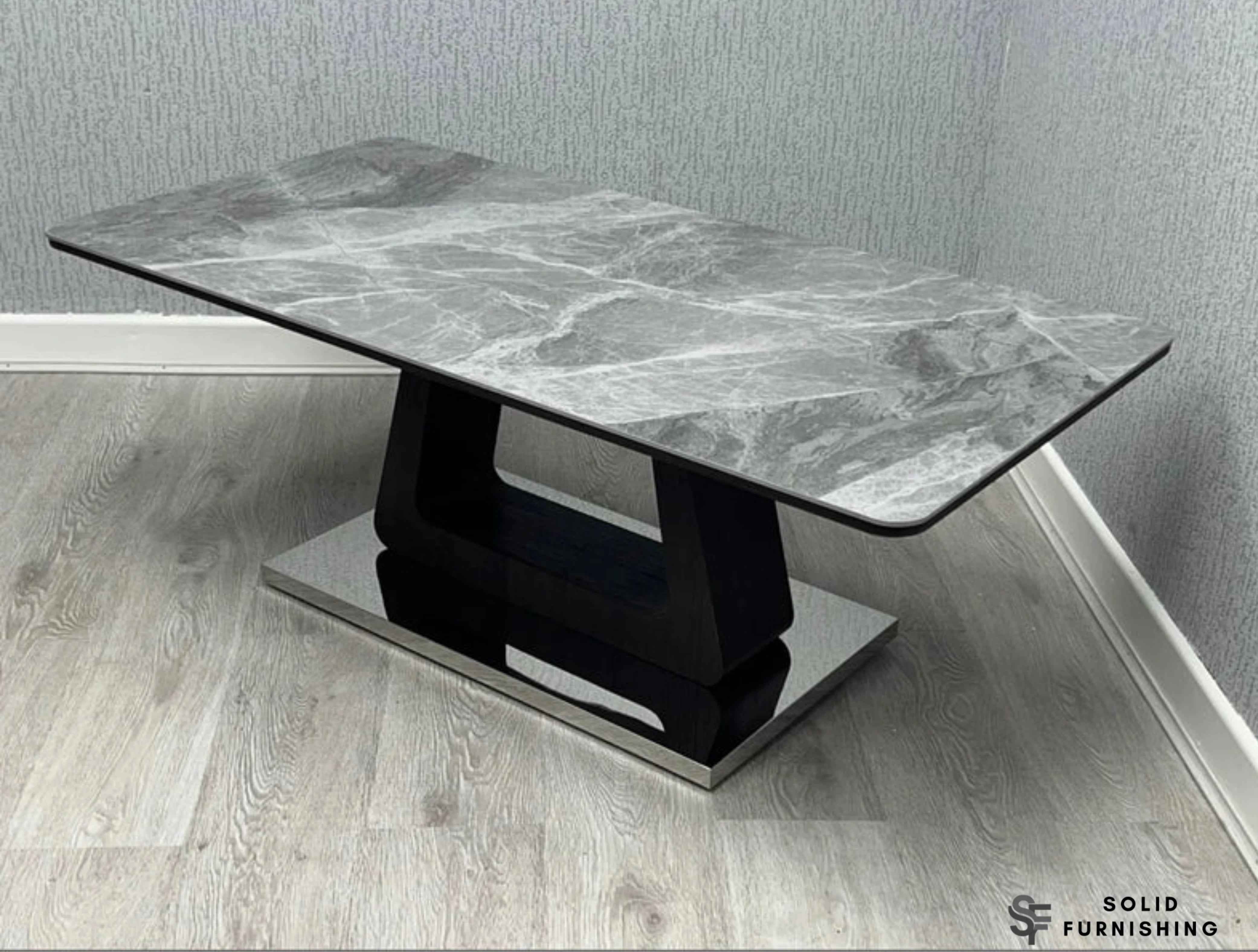 Zermatt Grey Ceramic Coffee Table – Modern Rectangular Centre Table