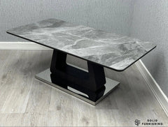 Zermatt Grey Ceramic Coffee Table – Modern Rectangular Centre Table