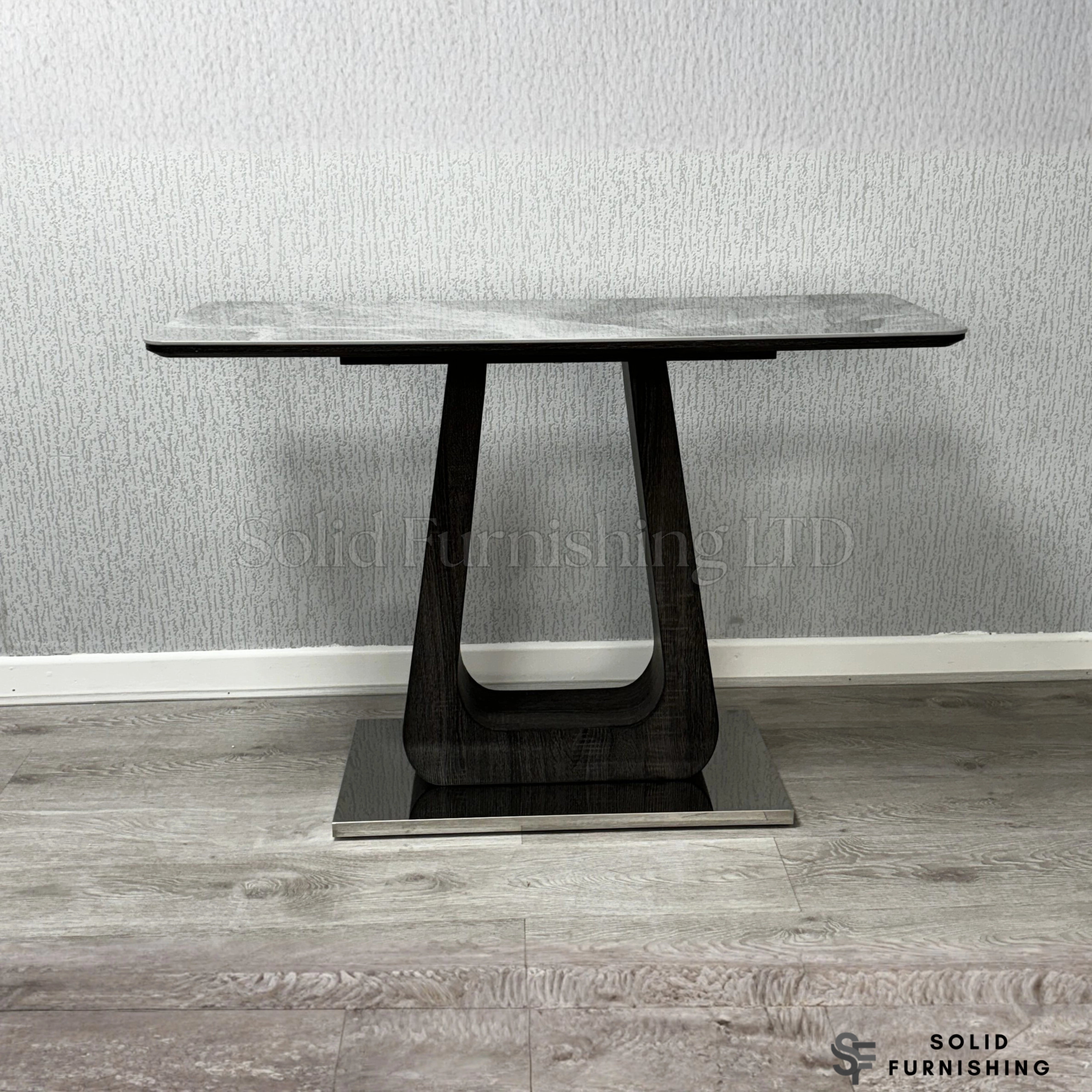 Zermatt Grey Ceramic Console Table – Modern Hallway Table