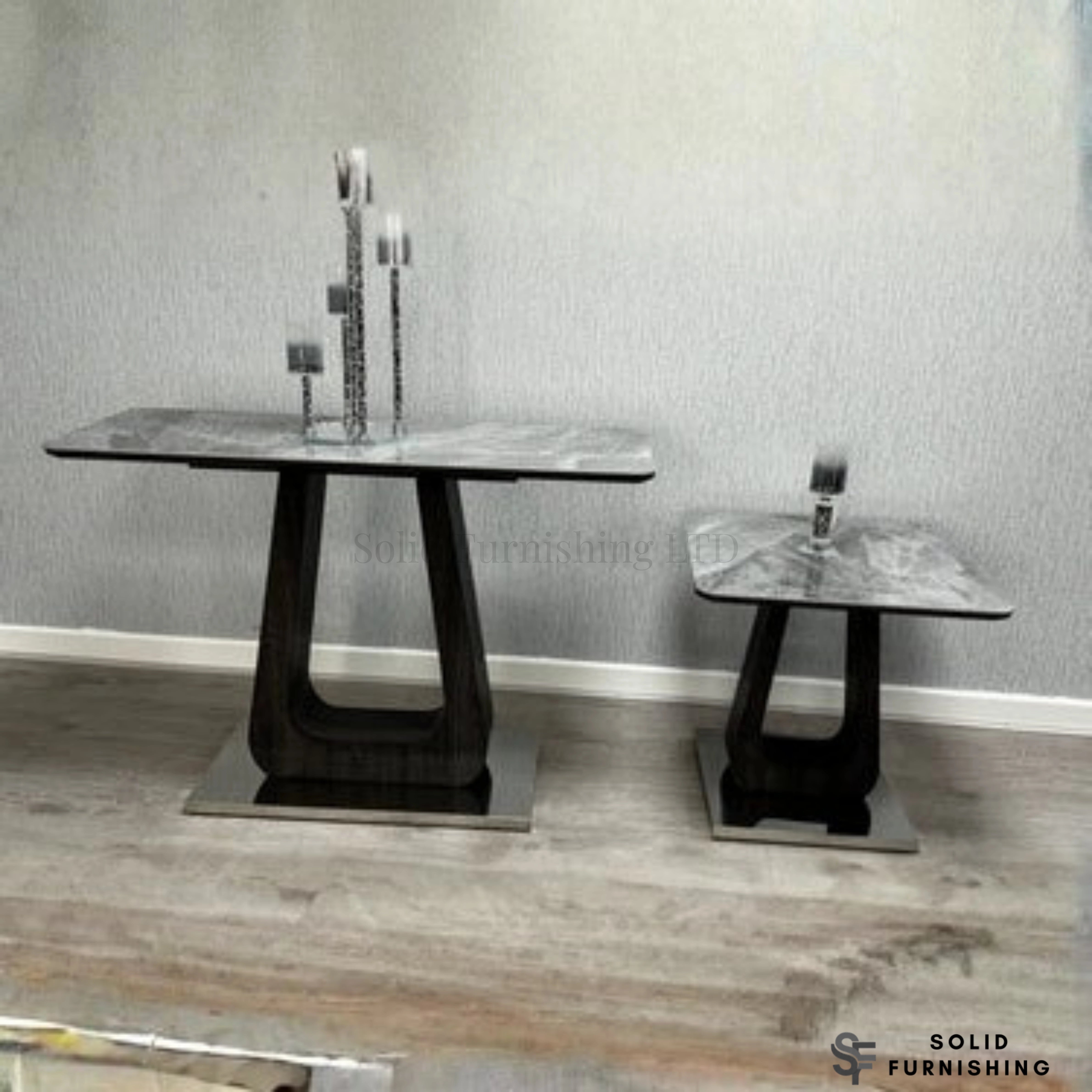 Zermatt Grey Ceramic Console Table – Modern Hallway & Living Room Table