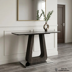 Zermatt Grey Ceramic Console Table – Modern Hallway & Living Room Table